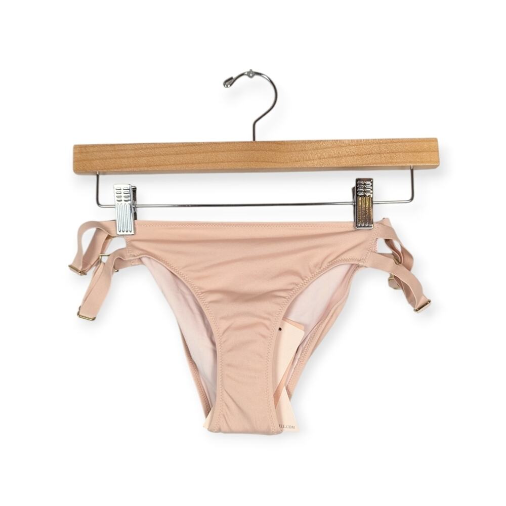 HAH Hot As Hell Bikini Bottom S Light Nude Blush Double Strap Swim NWT